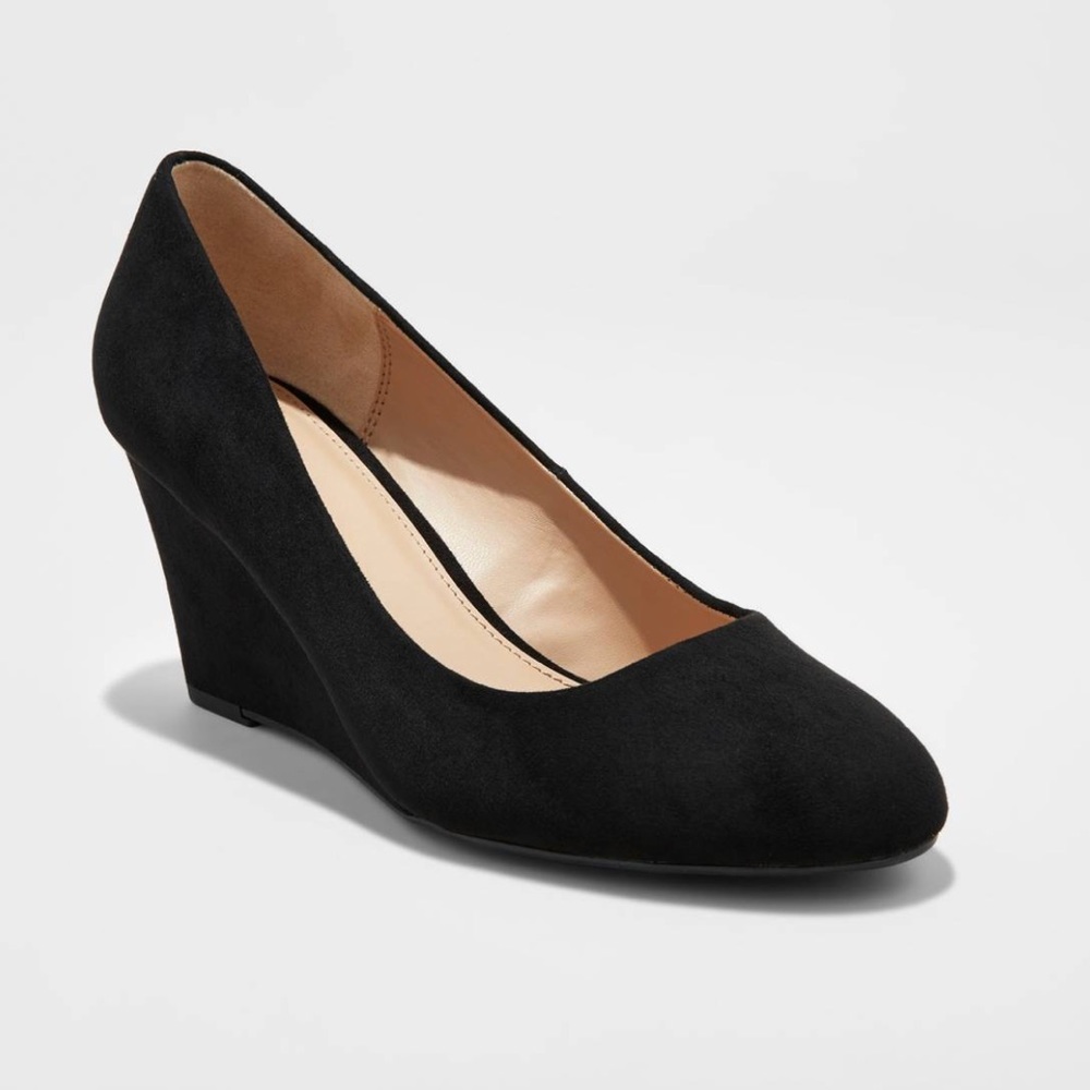 Black size 8.5 wedges - worn once!
